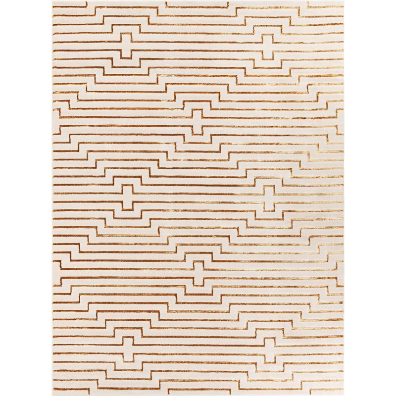 Tapis contemporain blanc Falco, Rectangle 9 pi x 12 pi