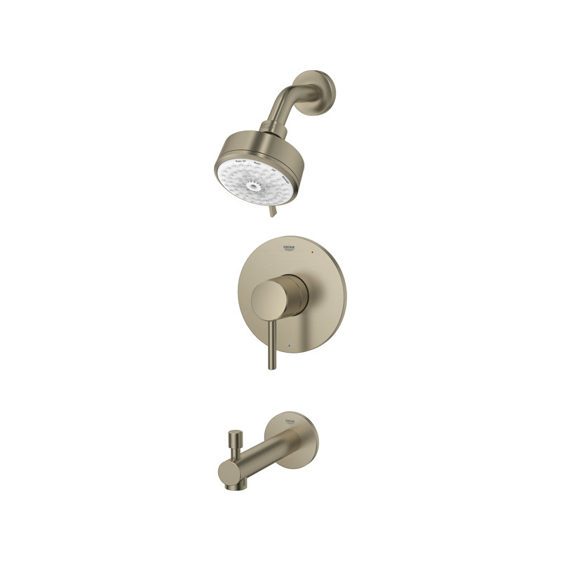 Concetto™ Tub & Shower Faucet with Rough-in Valve, Grohe Brushed Nickel