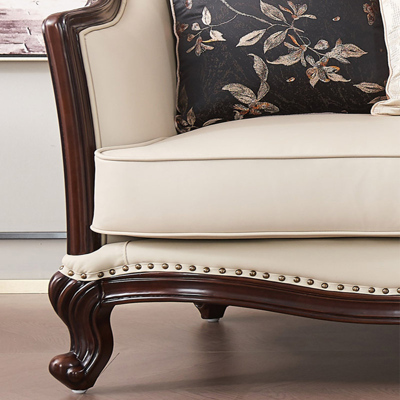 Causeuse en cuir véritable 63,7 po Ashaunie
