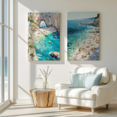 Ensemble de 2 impressions sur toile Azzurro Cove & Blue Hour Beach