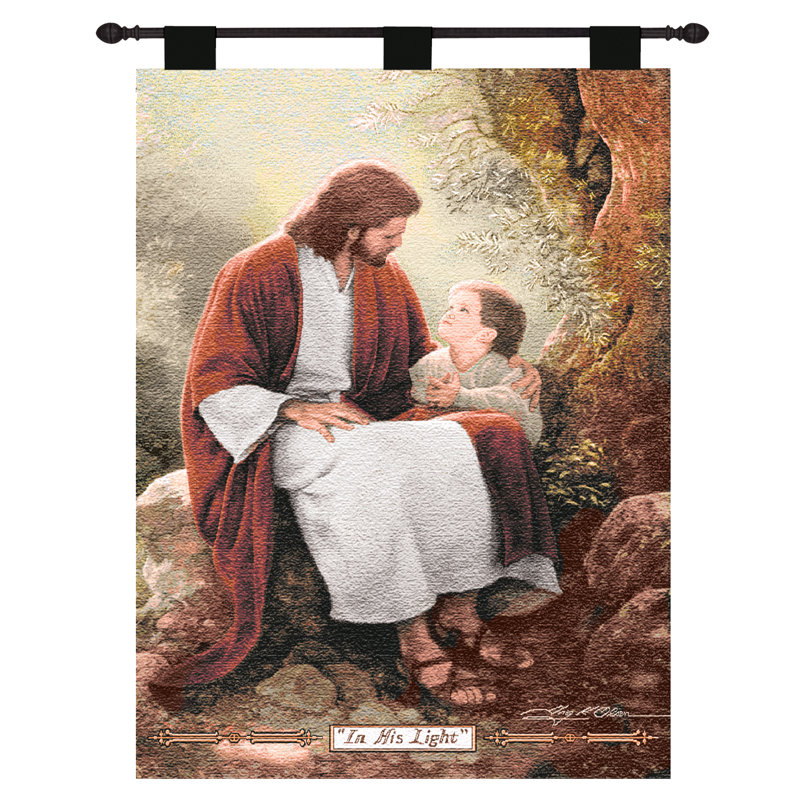  In His Light Tapestry Wall Hanging 26 x 36 Inch Inspirational Wall Art