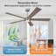 Ventilateur de plafond à 5 pales à DEL à intensité variable et télécommande, moteur CC réversible à 6 vitesses sans bruit-1579119574-1592565383