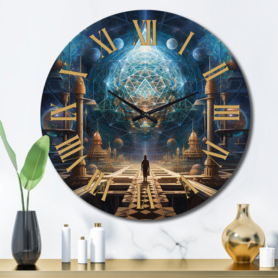 Horloge murale paysage abstrait