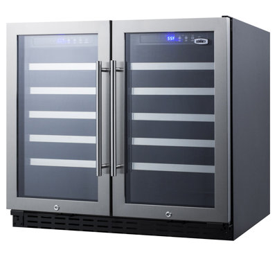 Summit Appliance Dual Zone 35.38'' 68 Bottle Wine Refrigerator