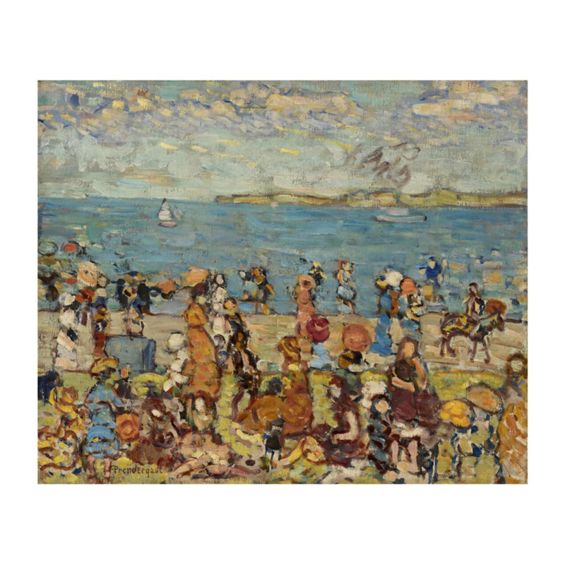 «Beach Scene» par Maurice Brasil Prendergast - estampe numérique, H 22 po x l 28 po