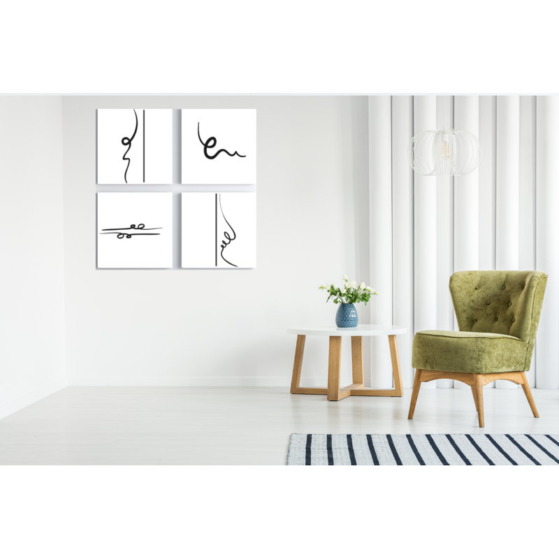 Lines - 4 Piece Print on Canvas, 40cm H x 40cm W x 8cm D