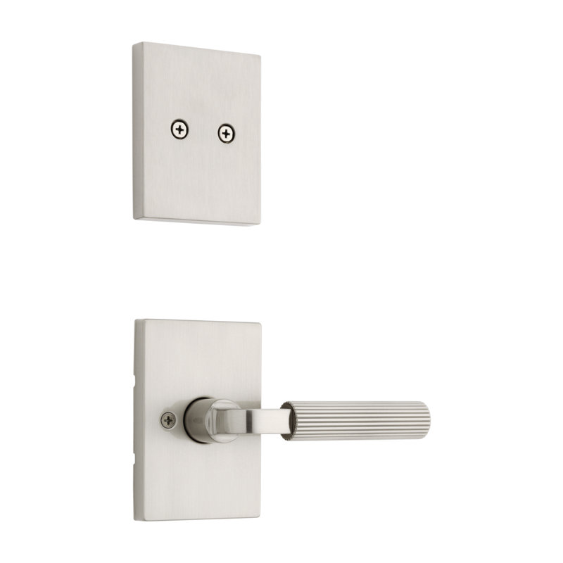 Mirada Reeded Half-Dummy Interior Pack Lever w/ Rectangular Rose , Satin Nickel