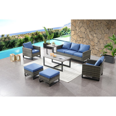 Nemacolin 7 - Person Patio Conversation Set with Cushions