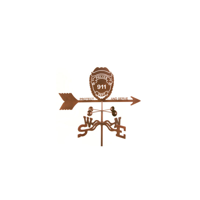 Girouette insigne de police, Fixation de jardin