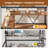 Full Size Loft Bed With Desk And Storage Stairs, Metal Loft Bed With 6 Storage Drawers, Hall Tree, Led Lights And Power Outlet For Kids Teens Adults, Vintage Brown-27808057