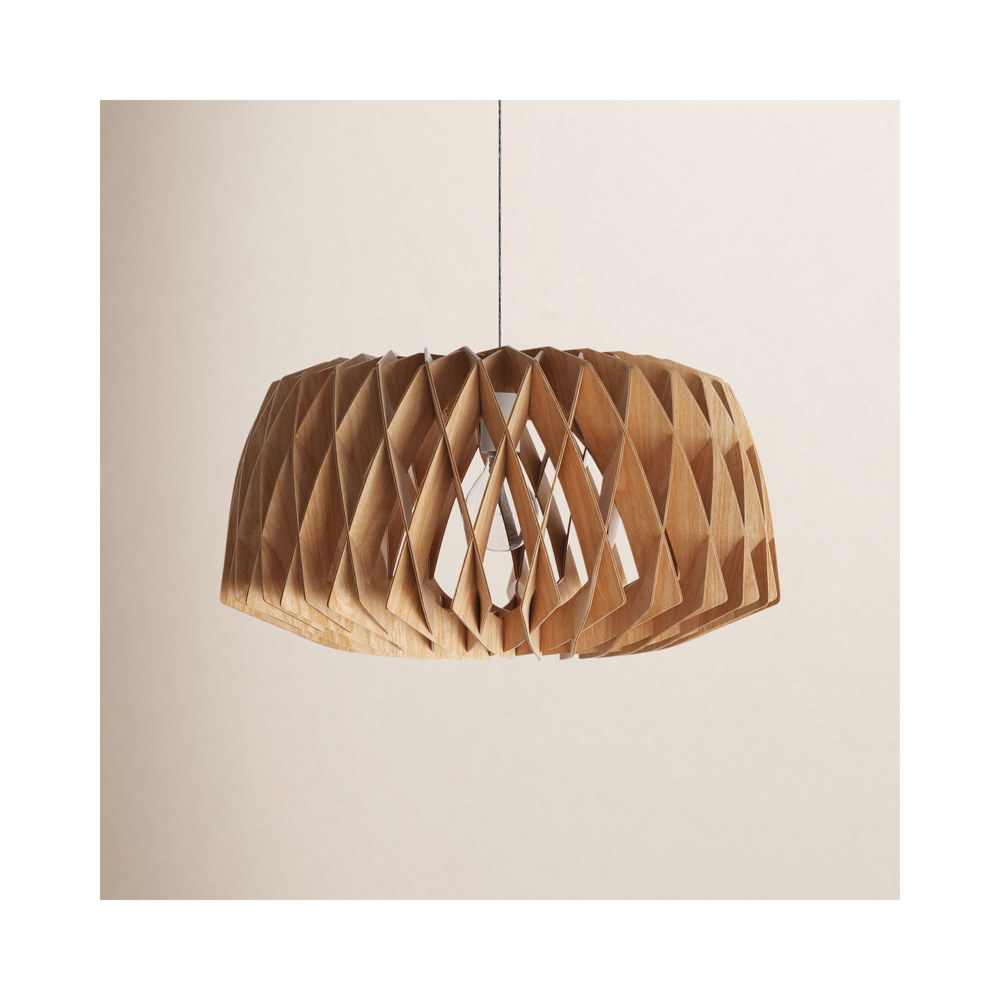 Gwyn Single Light Wood Dimmable Pendant