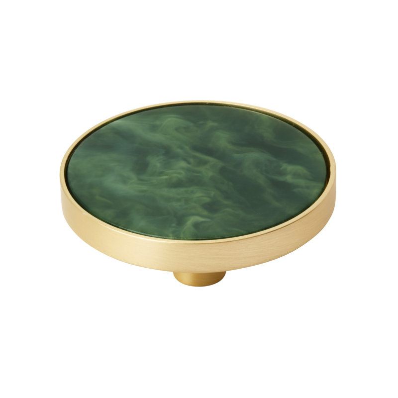 Oversized Accents 2" Diameter Circle Knob Multipack, Gold/Emerald