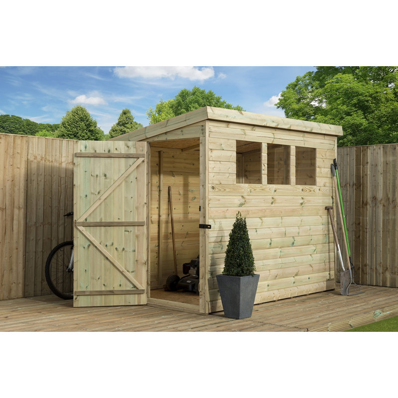6 Ft. W x 7 Ft. D Shiplap Pent Wooden Shed, 5ft. x 6ft.
