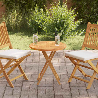 Tabletop Natural Teak Solid Teak Wood 23.6 in Durable Round Wooden Table Top