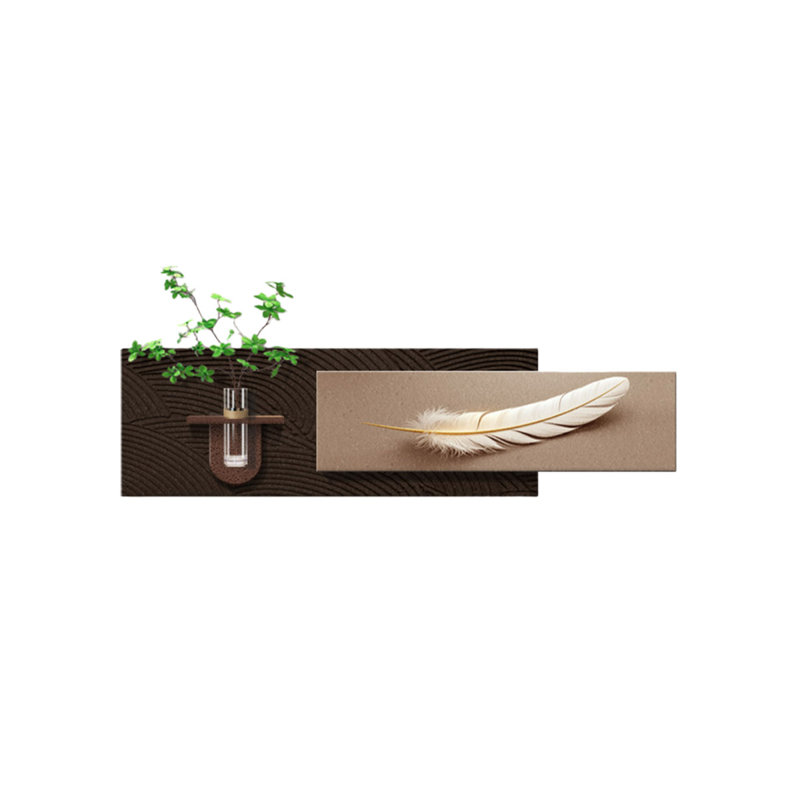 Murale contemporaine luxueuse en pierre grise, Brun / Beige
