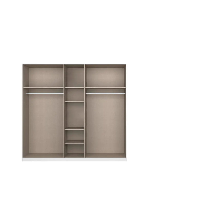 Alabama 2 Door Wardrobe, 210cm H x 136cm W x 54cm D, Alpine White, Classic