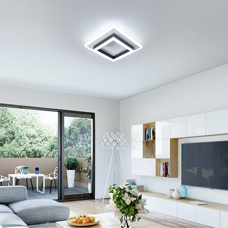 Darnzell 30cm Square LED Flush Mount Ceiling Light, 6500K
