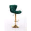 Ensemble de 2 tabourets de bar avec repose-pieds chromé et base pivotante à hauteur réglable en velours-1992608300