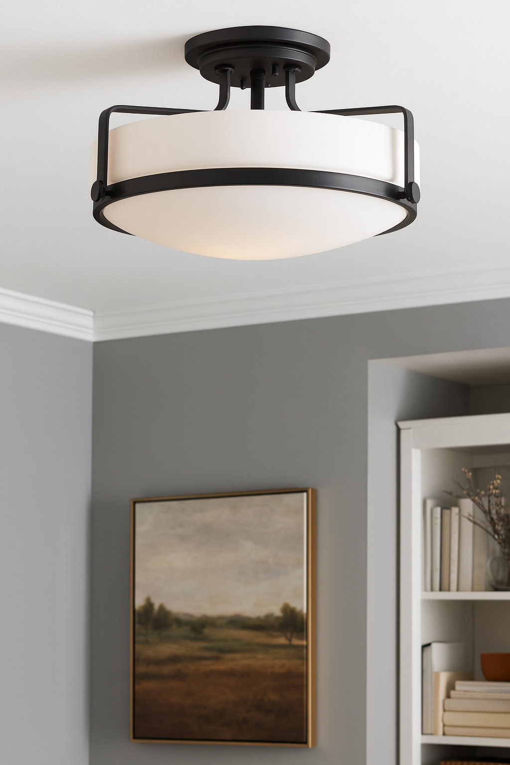 Hinkley Harper 18-in 3-Light Semi-Flush Mount Retro Ceiling Light | Wayfair