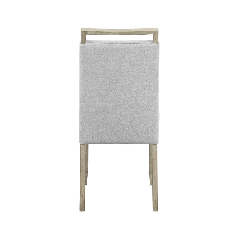 Ensemble de salle à manger 5 pièces Table rectangulaire en pierre de marbre blanche de style contemporain avec dossier plein et chaises rembourrées beige et gris
