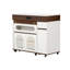 Table de salle à manger extensible avec plateau pliable extra-long, îlot de cuisine roulant avec tiroirs, prise de courant et verrou de frein, armoire de rangement pour la cuisine et la salle à manger (noyer + blanc crème)-781094392