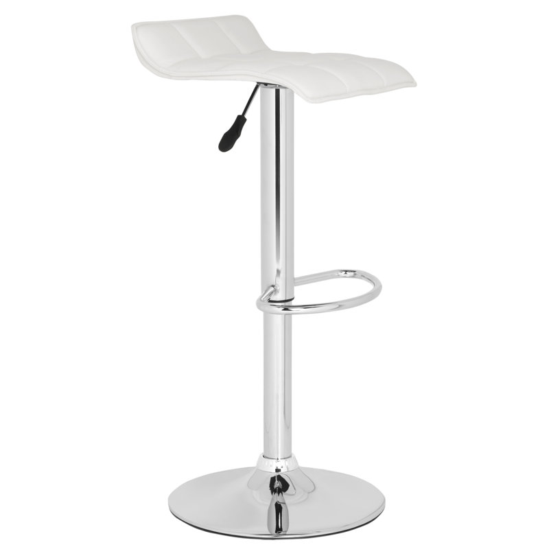Bunky Swivel Upholstered Adjustable Height Counter Stool, White