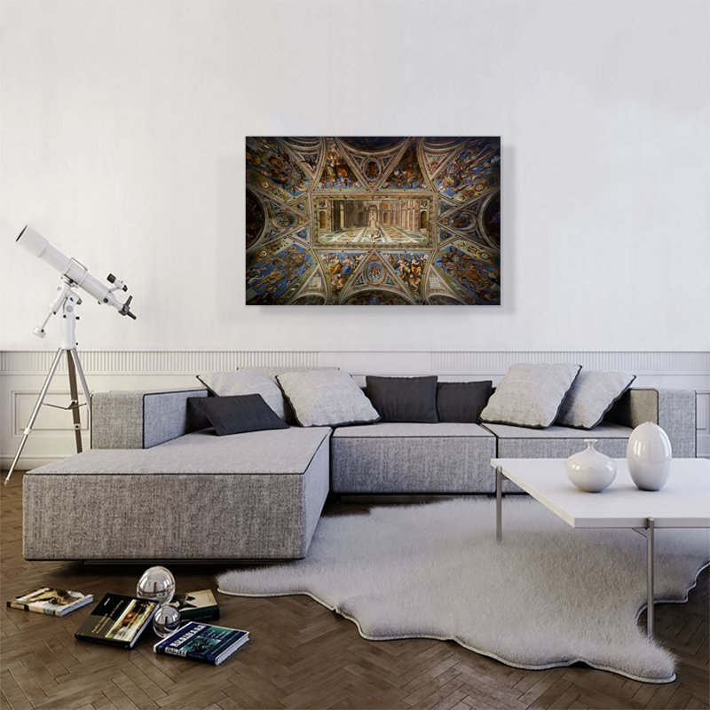 Plafond de Constantin Sala di Costantino, Musées du Vatican par Raphael, reproduction d'art sur toile tendue