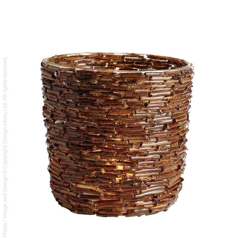 Candleholder, 4.7" H x 5.5" W x 5.5" D