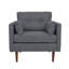  Fauteuil club moderne rembourré avec coussins, siège de détente Mid-Century, gris anthracite