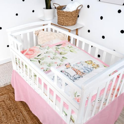 Ensemble de literie pour lit de bébé 3 pièces, animaux de safari, dinosaures ours