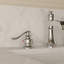 Robinet de lavabo pour salle de bain délavé à 3 trous et 2 poignées en chrome poli Deluge-107663609