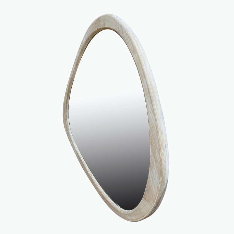 Miroir en bois massif 45 po Miroir mural asymétrique
