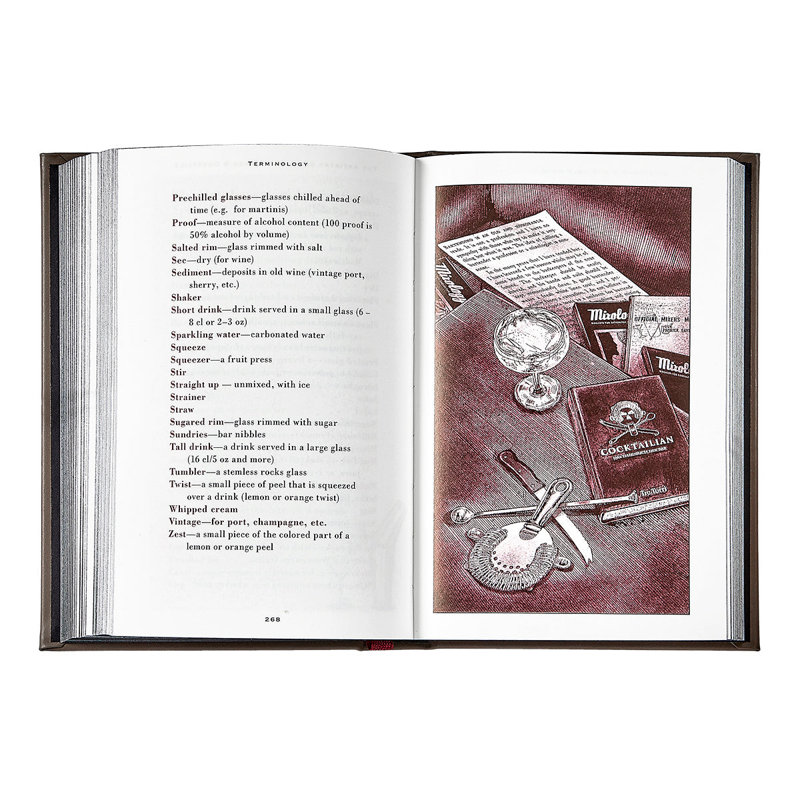 Graphic Image American Bar Coffee Table Book, Leather, Taupe