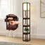 Lampe sur pied à DEL 72 po avec finition brune Maxwell, 4 tablettes intégrées, 3 tiroirs de rangement, ampoule incluse-1808946483