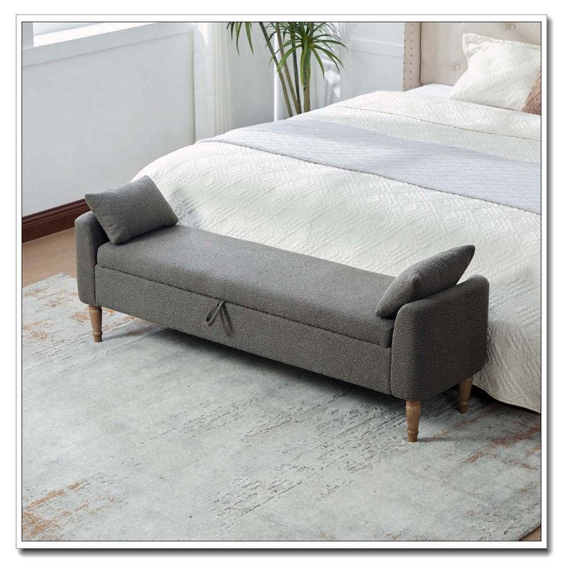 Banc de rangement avec accoudoirs et coussins, Gris anthracite
