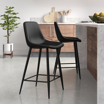 Aldana Upholstered Counter Stool with Metal Frame