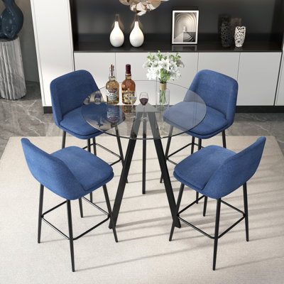 Ensemble de table de bar moderne avec tabourets 31,5 po Modern
