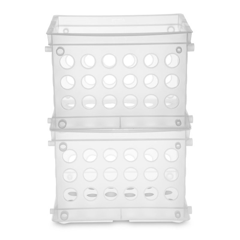 Convenient Mini Plastic Crate Set, Clear, 12-Pack