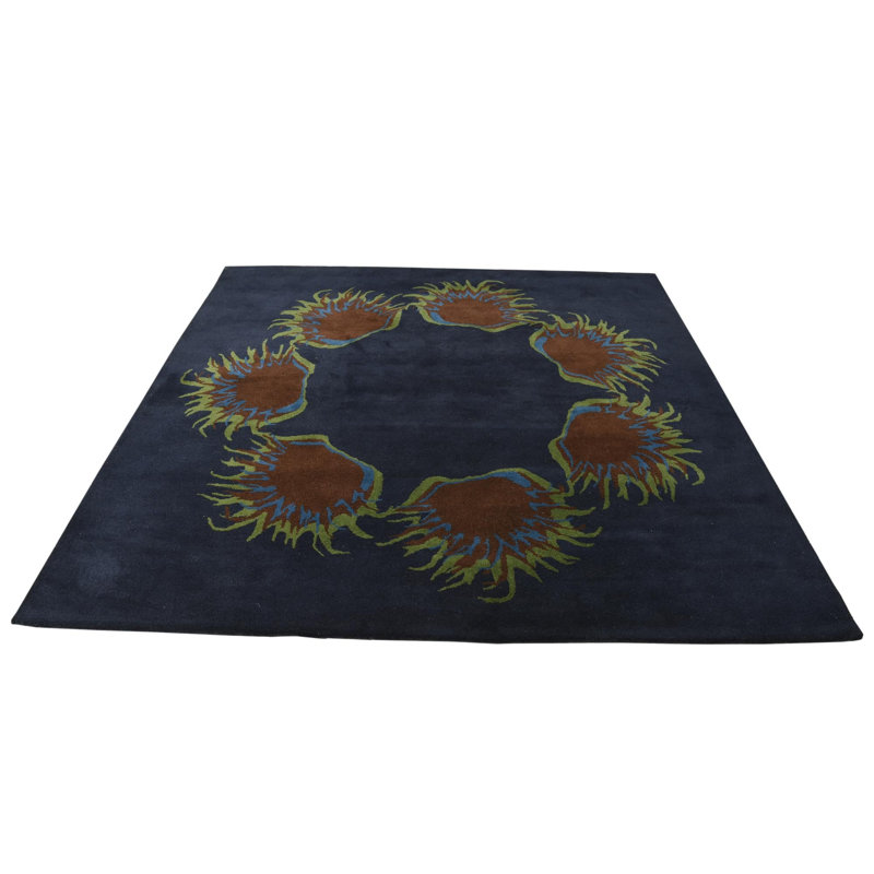 Tapis carré bleu marine Otto