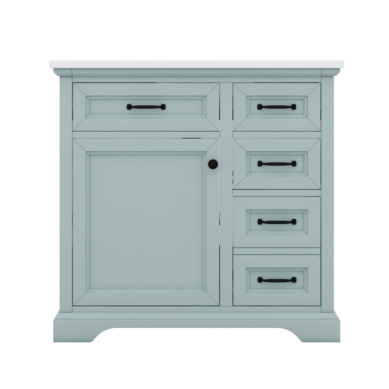 Meuble-lavabo 36 po avec lavabo, meuble-lavabo simple, Gris