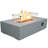 52 Inch Outdoor Concrete Propane Gas Rectangle Fire Pit Table In Antique White Color-376143337