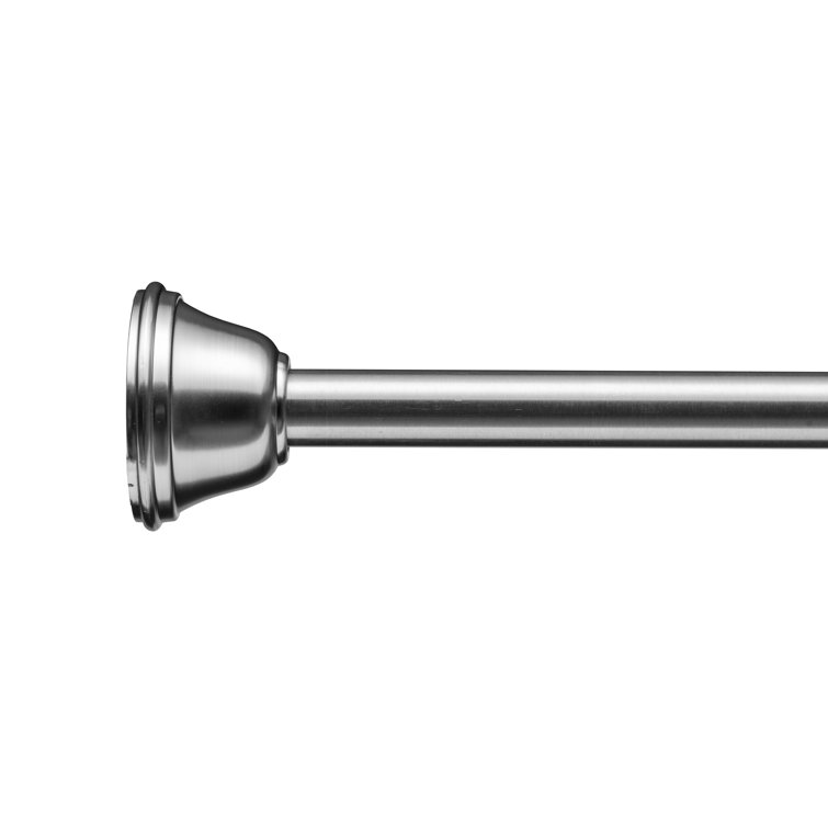 Croydex Stick N Lock Tension Shower Rod Extends 23in-40in, Stainless Steel, Brushed Nickel
