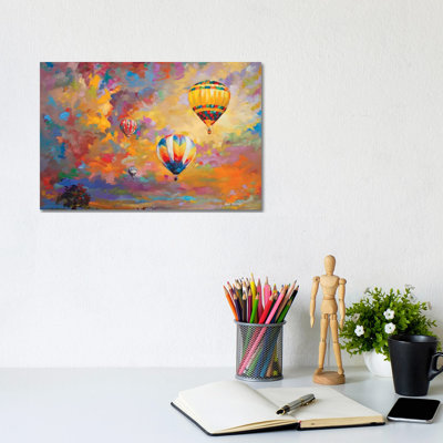 «Hot Air Balloon» par Leon Devenice, reproduction d'art sur toile tendue