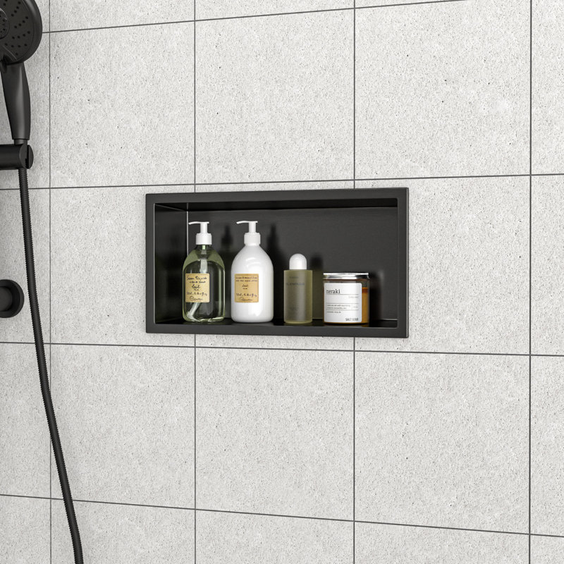 Niche de douche en acier inoxydable, noir bronze industriel
