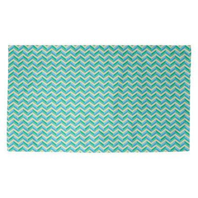 Tapis vert/bleu à chevrons Avicia