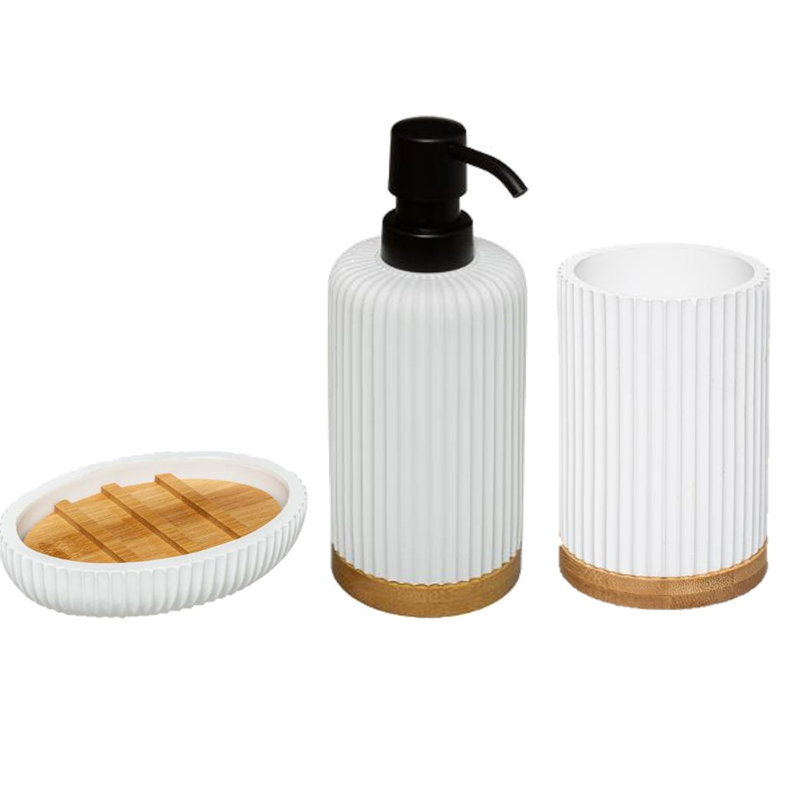 Modern Bathroom Accessory Set, White