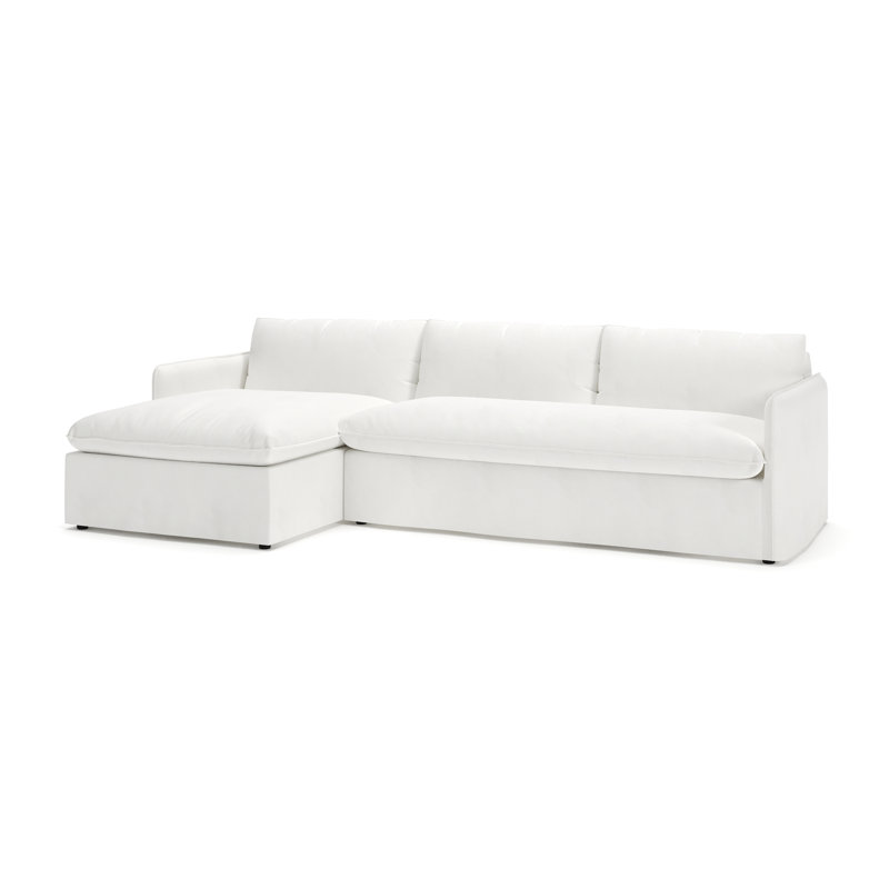 Bellatrix 2-Piece Slipcovered Sectional, Left Hand Facing, Classic Bleach White Twill