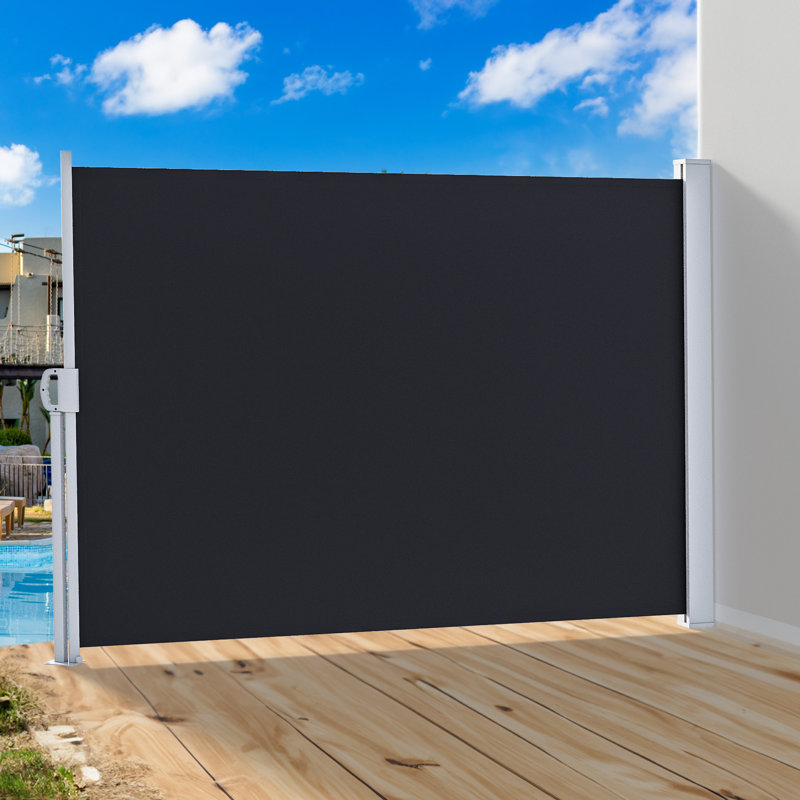 Edrosie Inc 118'' W D Polyester Cover Retractable Side Awning, 71" H x 118" W, Gray