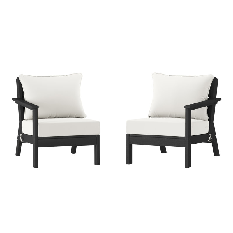 Ensemble de sièges profonds avec coussins, Black, White