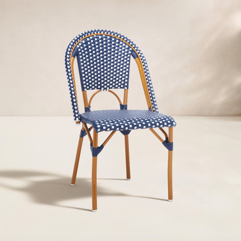 Chaise d'appoint Popplewell, Or / bleu marine-blanc